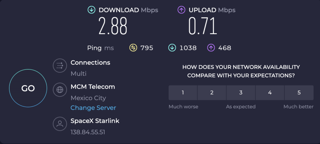 Internet Speed Test on MSC Seascape with Starlink